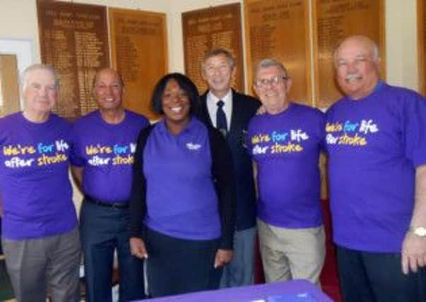 Kevin Davey, Jatinda Soni, Chantelle Ojo, John Clark, Dave Gibbins (recovering stroke victim), Bill Shaw