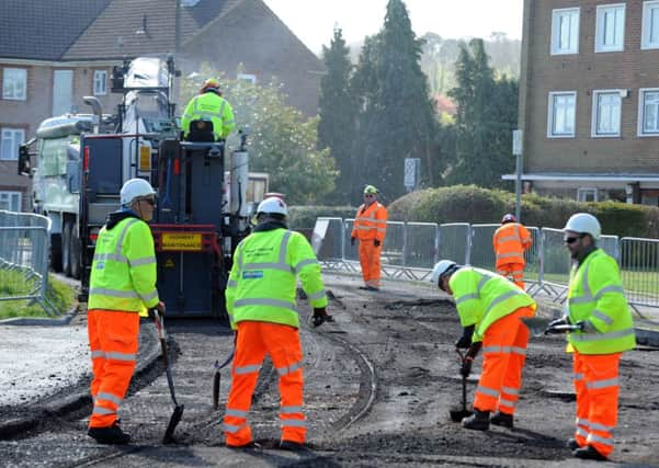 JPCT 150414 S14161702x Horsham, Blackbridge Lane. Investing in Better Roads scheme. -photo by Steve Cobb SUS-140415-103056001