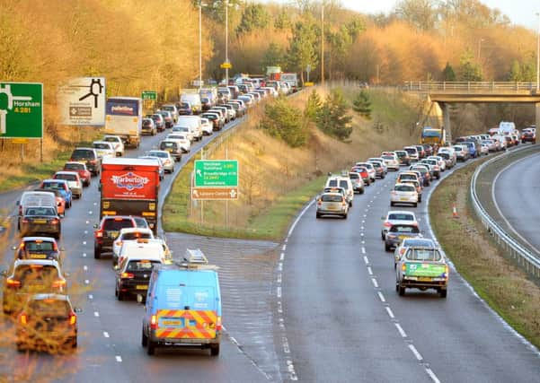 JPCT 130114 Traffic congestion, A24 / Guildford road junction, Horsham. Photo by Derek Martin ENGPPP00320140113100126