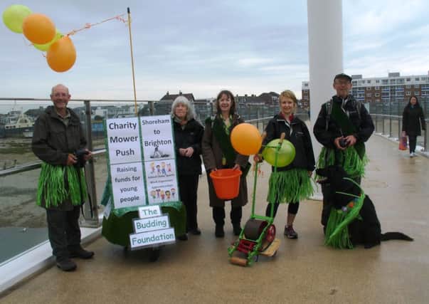 Jenny Stevens and Budding Foundation supporters on Adur Ferry Bridge