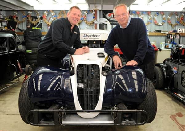 JPCT 110714 S14290083x  Mickel Motorsports HQ near Horsham. John Mickel and Francis Maude -photo by Steve Cobb SUS-141107-154533001