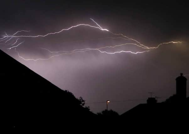 Lightning over Worthing, pictured by Eddie Mitchell