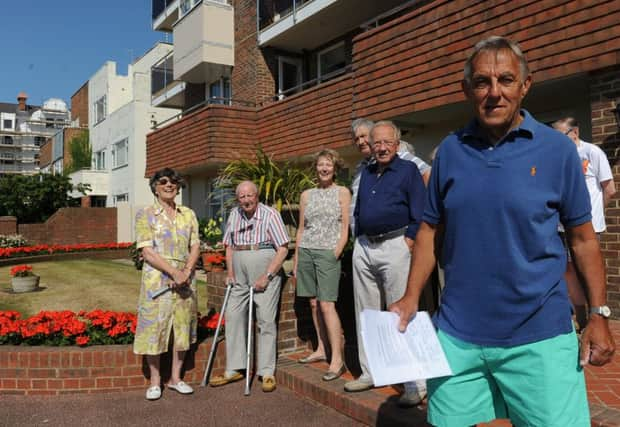 WH 220714 Residents at Regis Court, west parade, Worthing unhappy about adjacent development proposals. Photo by Derek Martin SUS-140722-120531001