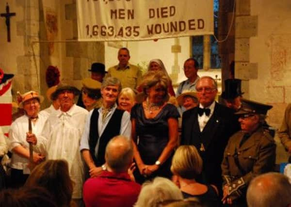 L to R front row, Joy Hammond(choir), 'Major' Daniel Beckwith retired, John Pounder,Diane Bennett (Typist) Amanda Russell, John Rimmer (Editor) Betsy Rimmer (Captain) Tim Fooks SUS-140408-103315001