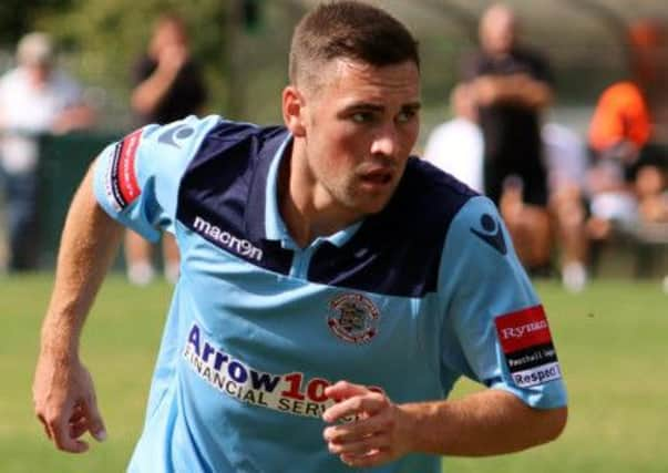 Ronnie Dolan scored Hastings United's equaliser in the 1-1 draw at home to Merstham. Picture courtesy Joe Knight