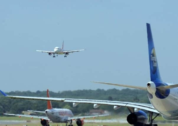 Planes taking off from Gatwick Airport