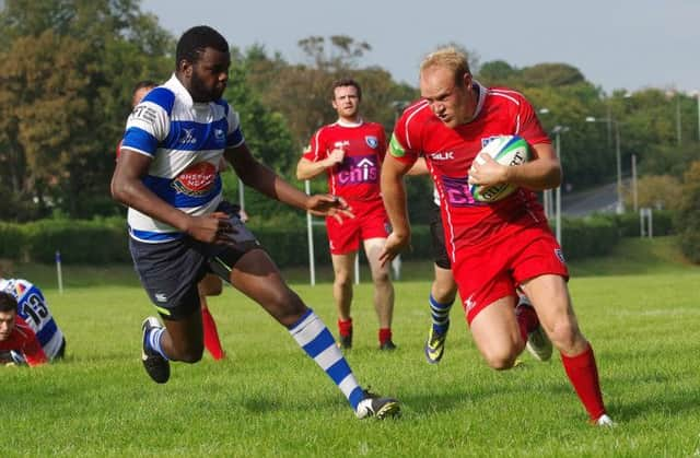 Action from Hastings & Bexhill Rugby Club's 20-12 victory away to Lewes in London Three South East last weekend. Picture courtesy Danny Simpson