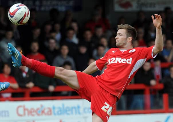 Crawley V Leyton Orient - Crawley's Gwion Edwards (Pic by Jon Rigby) SUS-140422-142724002