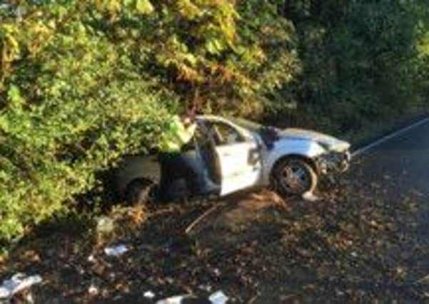 Accident on Horsham Road, Capel. Photo by Eddie Mitchell