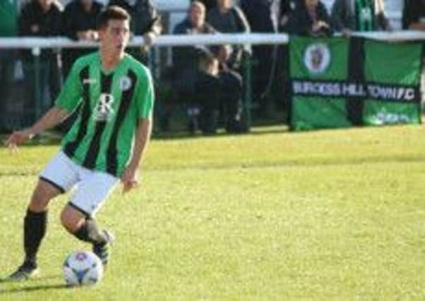 Greg Luer on the ball against Sutton United. Picture by Emily Hodgkinson