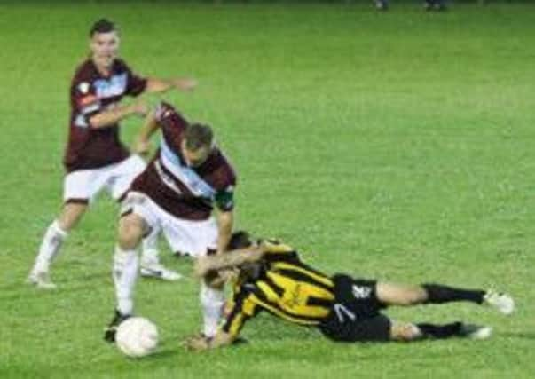 Sam Adams on the ball for Hastings United during their 3-1 victory away to East Grinstead Town on Tuesday night. Picture courtesy Joe Knight