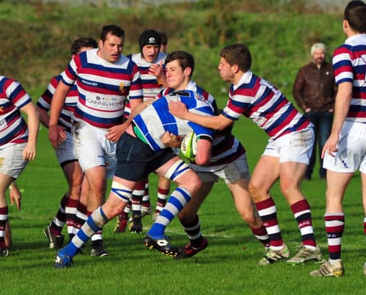 Action from Hastings & Bexhill's 15-15 draw at home to London Exiles in the London & SE Senior Vase. Picture by Steve Hunnisett (SUS-140811-163402002)