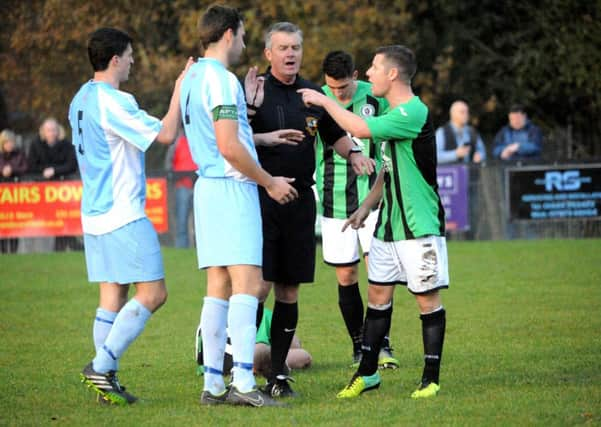 Burgess Hill v Folkestone in FA Trophy. Pic Steve Robards SUS-141117-104603001