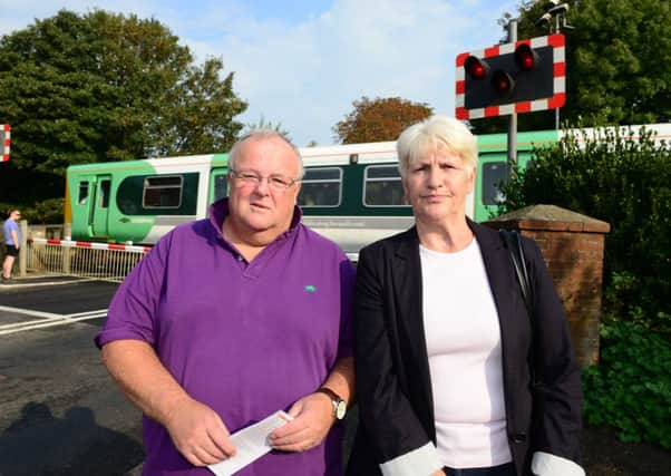 Councillor Mike Northeast, with resident Terri Tanner at the crossing