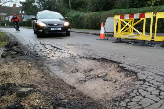 Pothole on Bolnore Road