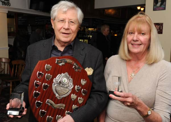 Freddie Kaucher and Stella Singleton - two thirds of the team who won a county triples tournament   Picture by Kate Shemilt C141592-2