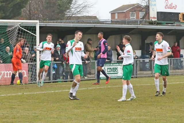 Jason Prior - pictured scoring a penalty against Dulwich - also netted at Tonbridge Picture by Tim Hale