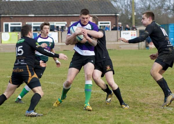 Shane Stevens is wrapped up in Bognor's loss at Burgess Hill    Picture by Tommy McMillan