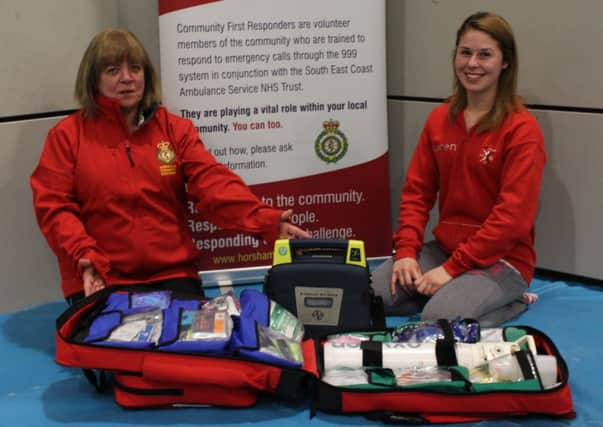 Lauren Chapman (right) with Horsham Community Responder Ali Harmer SUS-150317-154958001