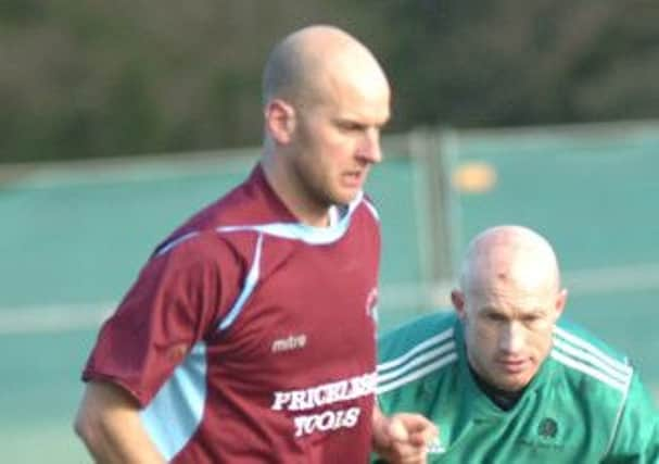 Little Common player-manager Russell Eldridge took over the goalkeeper's gloves after the sending-off of Matt Cruttwell