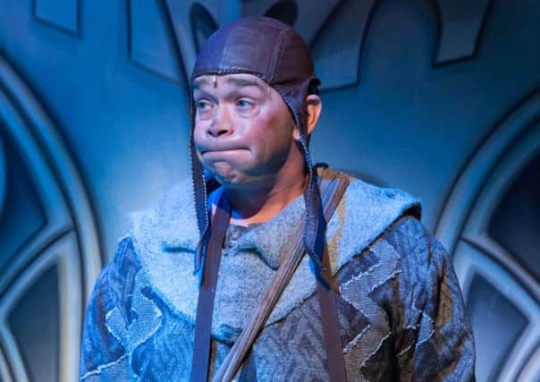 Todd Carty as Patsy in Spamalot. Photo: Manuel Harlan