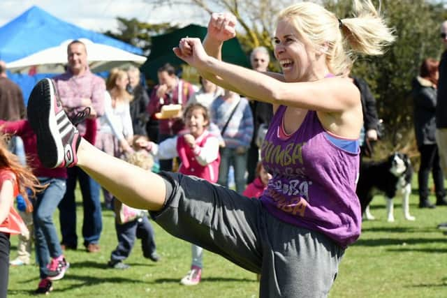 High kicks with Zumba with Dani