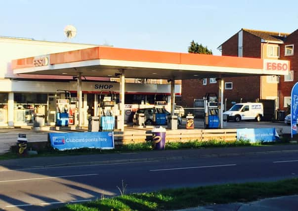 The garage in Horsham Road which has been robbed twice in a month