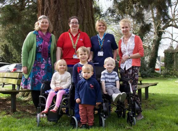 Pictured L-R: Karen Day (Nursery Manager) Hannah Giles (Ward Play Specialist) Zoe Butler (Ward Manager) Kate OConnor (Nursery Principal) 

Children: Middle: Verity Williams, Zane Gardner, Tyler Jackson, front: Barney Hermon NNL-150428-165709001