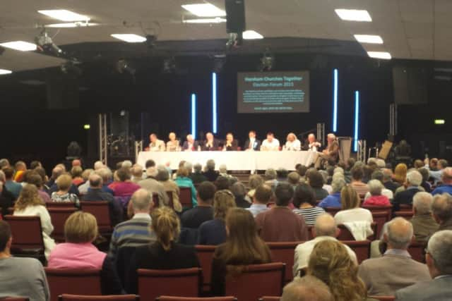 Kingdom Faith Church general election hustings on Wednesday April 22 (JJP/Johnston Press). SUS-150423-160923001