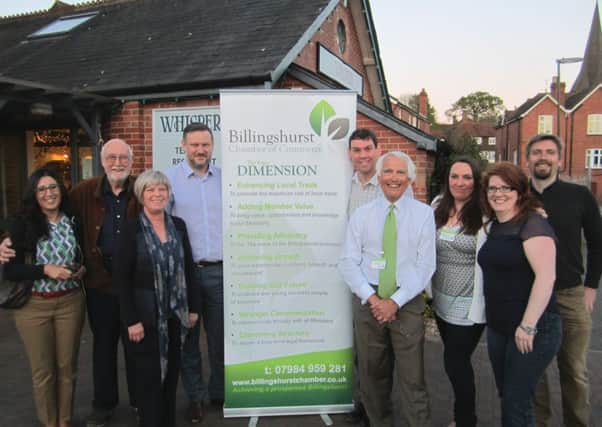 The Billingshurst Chamber of Commerces newly elected Executive Committee: (Left to right) Fadoua Amrani, Patrick Perks, Sandy Duck (Secretary and Treasurer), Tom Mills, Mark Sheath, Martin Spurrier (Chair), Lauren Smith (Vice Chair) Sarah McNeil, Alan Wright. Graham Phillips was unable to attend. Photo submitted. SUS-150428-134928001