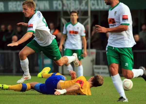 Ben Johnson in action against AFC Hornchurch  Picture by Chris Hatton