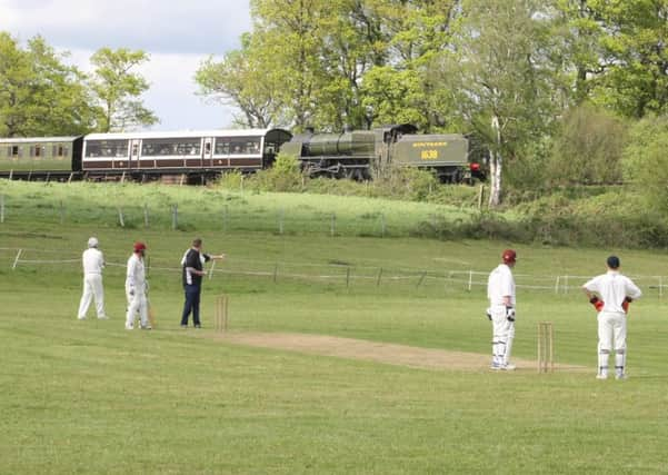 CRICKET Scaynes Hill 3rds v Lancing Manor. The inaugural match for SHCC on the new picturesque ground set in Scaynes Hill with the Bluebell Railway Line running adjacent to the pitch. 
 
Photo by Derek Martin SUS-151005-112338008