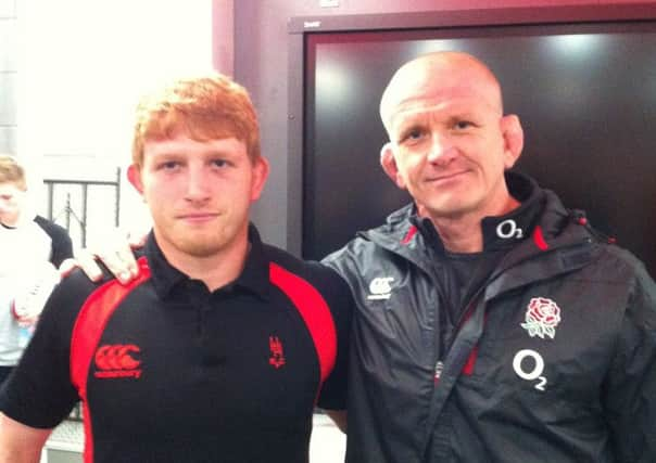 George alongside England forwards coach Graham Rowntree