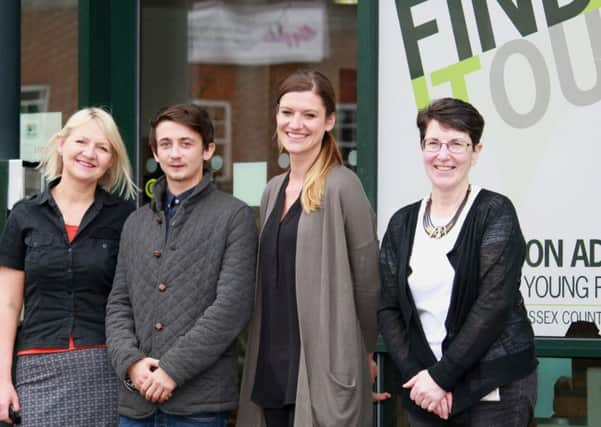 Dylan Hudson with YMCA Downslink community & volunteer engagement manager Tracey Wilkes, Mid Sussex co-ordinator Kensa Cooper and new Mid Sussex mentor Gill Pawley - picture copyright Jasmine Hetherington-Wilkes jasminehwilkes@gmail.com