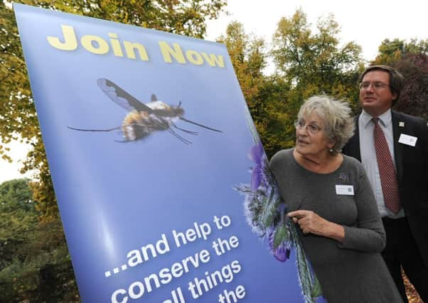 Matt Shardlow with Buglife president Germaine Greer at the charitys offices in Orton Waterville, Peterborough