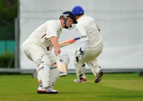 Steyning (batting) v Chichester. Gary Hunt and Hywel Jones are quick between the wickets.  SR1511056. Pic Steve Robards SUS-150526-120820001