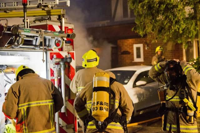 Fire at a property in Firtoft Close, Burgess Hill. Picture by Eddie Howland