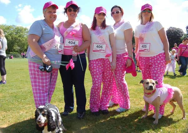 The Roffey Tesco 'Express Babes' at the Horsham Race for Life. SUS-150706-124618001