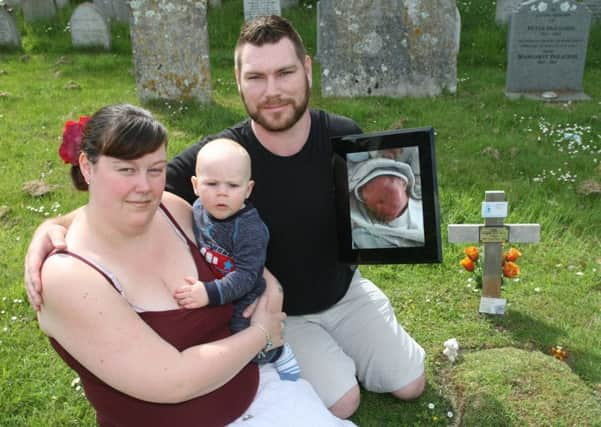 Ben and Hannah Tate and son Casper, aged ten months