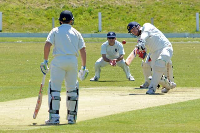 Jack Colley hits out for Hastings Priory in the victory at home to St James's Montefiore last weekend. Picture by Stephen Curtis (SUS-150706-171923002)