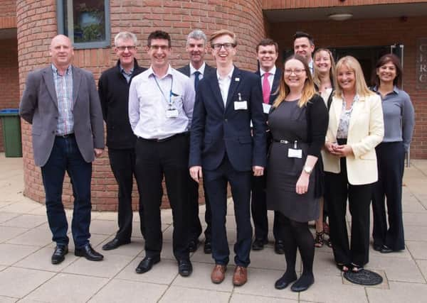 Many of the 30th Challenge of Management team met up at Collyers this week (left to right) Neil Bennett, Ian Townsend, Mark Goodson, Steve Spurling; Sam French, Mark Surguy, Kim Sim and Ian Lockett; Lorraine Nugent, Maxine Hamilton and Smita Warren. SUS-151206-154121001