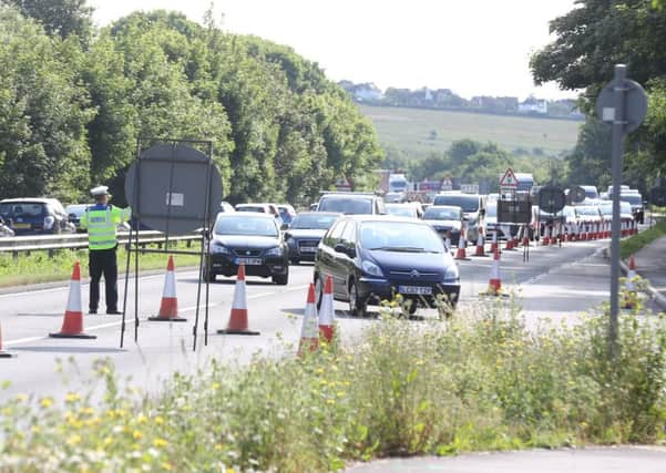 Yesterday's census on the westbound A27 at Lancing  Picture: Eddie Mitchell