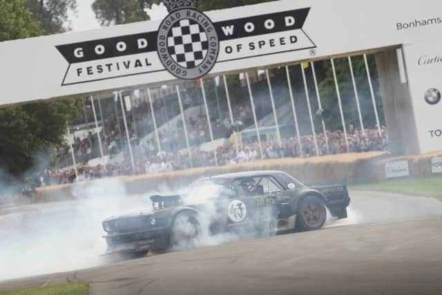 Ken Block donuts at Festival of Speed