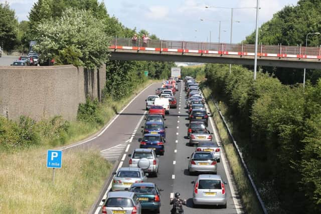 The accident caused tailbacks to Falmer Hill PICTURE BY EDDIE MITCHELL SUS-150507-164832001