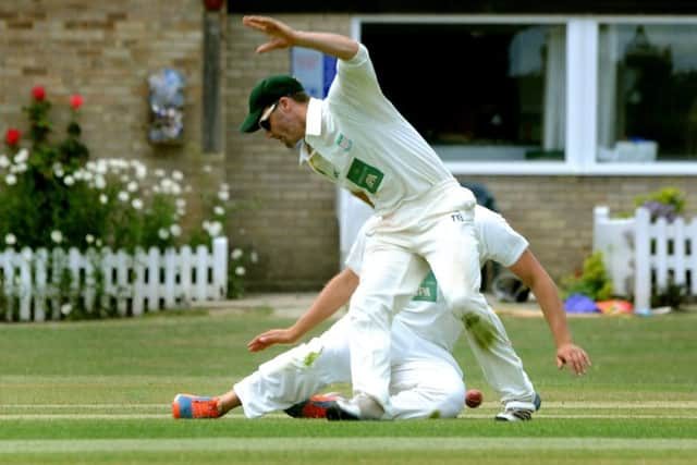 Ansty (batting) v Three Bridges. missed catch. Pic Steve Robards. SR1516136 SUS-150713-155609001