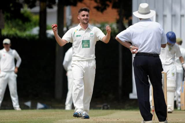 Ansty (batting) v Three Bridges. Matt Blandford just misses out on taking three wickets in an over. Pic Steve Robards. SR1516096 SUS-150713-155537001