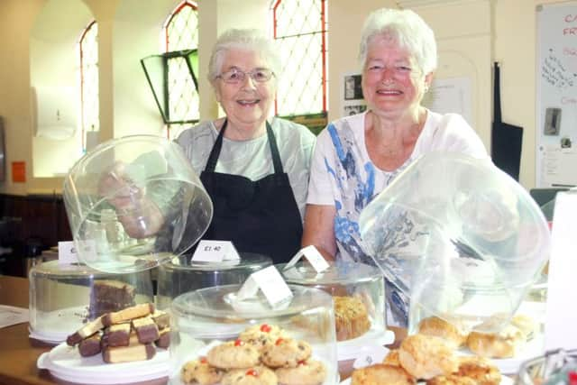 Daphne Williams, right, and Carol Suddabywith the café cake selection DM1517827a