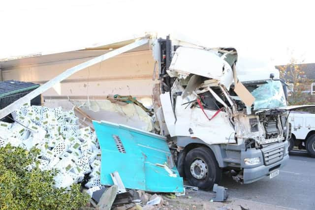 The lorry crash on the A259 Bognor Road, Chichester PICTURE BY EDDIE MITCHELL SUS-150729-073320001