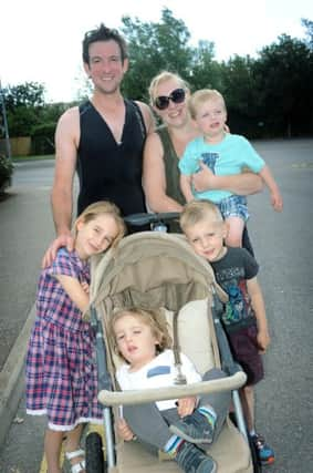 Matt Williams pictured at Rye Sports Centre.

L-R Noah Williams (seated), Matilda Bailey, Matt Williams, Helen Knight, Arthur Knight, and Samuel Knight