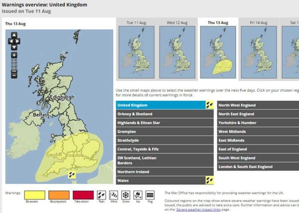 Met Office warning